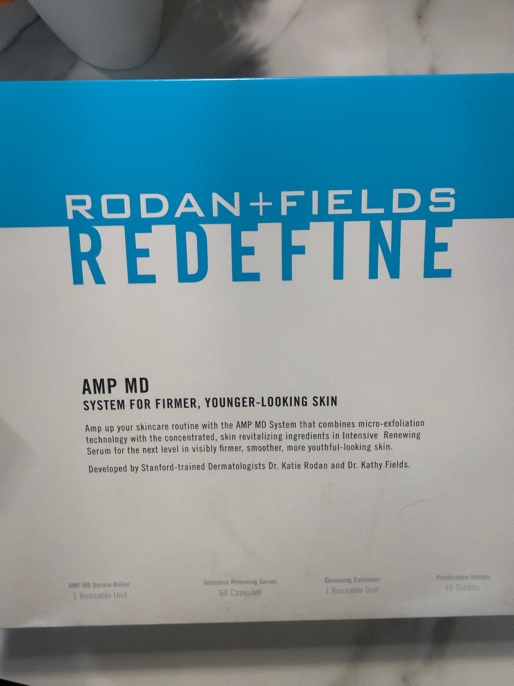 Rodan + Fields REDEFINE Skincare Box - Turquoise & White